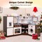 Brown Kitchen Play-set with Ice Maker Microwave Oven Sink and Washing Machine for Kids